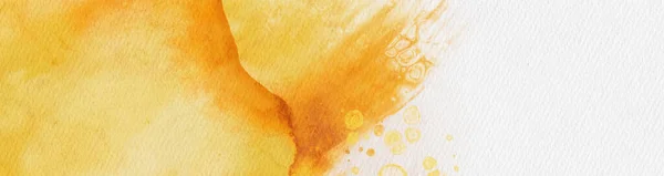 Streszczenie Złoty Żółty Farba Akwarelowa Tło Element Baneru Ilustracja Wektora — Wektor stockowy