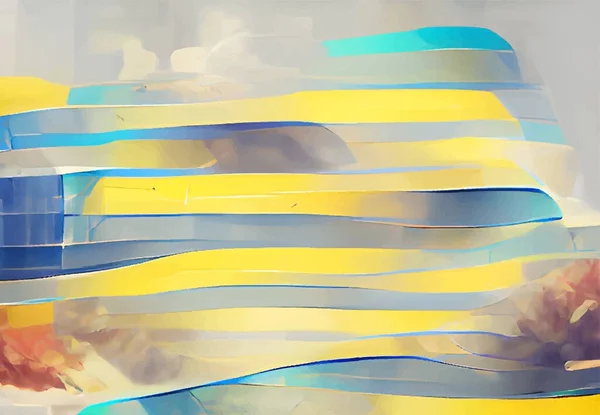 Diseño Abstracto Diseño Plantilla Fondo Tira Color Amarillo Azul — Vector de stock