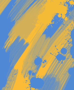 Soyut Mavi Sarı Boya Ukrayna tarzı arka plan. Ukrayna renk tasarım afişi ögesi. Vektör illüstrasyonu