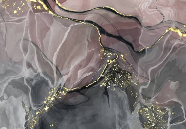 Vektör siyah pembe pankart. El çizimi soyut fırça darbesi. Dalga ögesi.