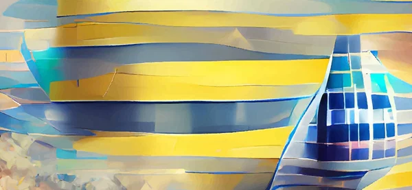 Diseño Abstracto Diseño Plantilla Fondo Tira Color Amarillo Azul — Archivo Imágenes Vectoriales