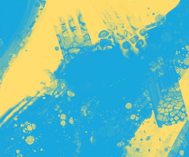 Soyut Mavi Sarı Boya Ukrayna tarzı arka plan. Ukrayna renk tasarım afişi ögesi. Vektör illüstrasyonu