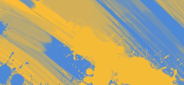 Soyut Mavi Sarı Boya Ukrayna tarzı arka plan. Ukrayna renk tasarım afişi ögesi. Vektör illüstrasyonu