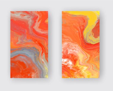 Vektör turuncu pankart hazır. El çizimi soyut fırça darbesi. Dalga ögesi.