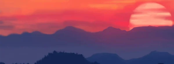Landschap Achtergrond Abstract Kunstsjabloon Met Verfelementen Sunrise Sunset Achtergrond Abstract — Stockvector