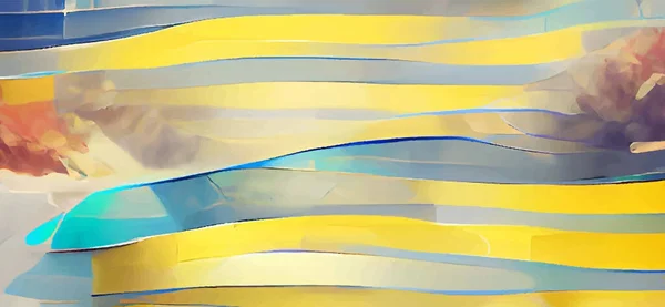 Abstraktes Design Layout Template Design Streifenhintergrund Blau Gelbe Farbe — Stockvektor