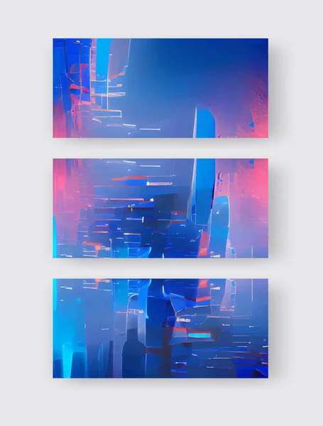 Absztrakt Hátterek Modern Futurisztikus Grafikát Állítanak Fel Rózsaszín Kék Neon — Stock Vector