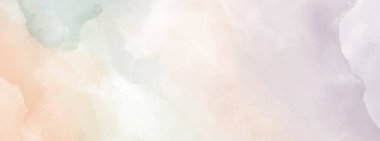 Yumuşak tonlu suluboya lekeleriyle tasarlanmış soyut yatay arkaplan, Vektör illüstrasyonu