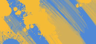 Soyut Mavi Sarı Boya Ukrayna tarzı arka plan. Ukrayna renk tasarım afişi ögesi. Vektör illüstrasyonu