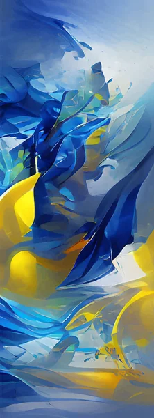 Abstrakter Hintergrund Moderne Futuristische Grafik Gelb Gold Blau Chaotischer Hintergrund — Stockvektor