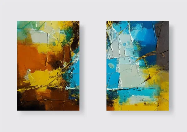 Abstract Oil Paintings Creative Design Elements Posters Invitations Banners Cards — Vetor de Stock