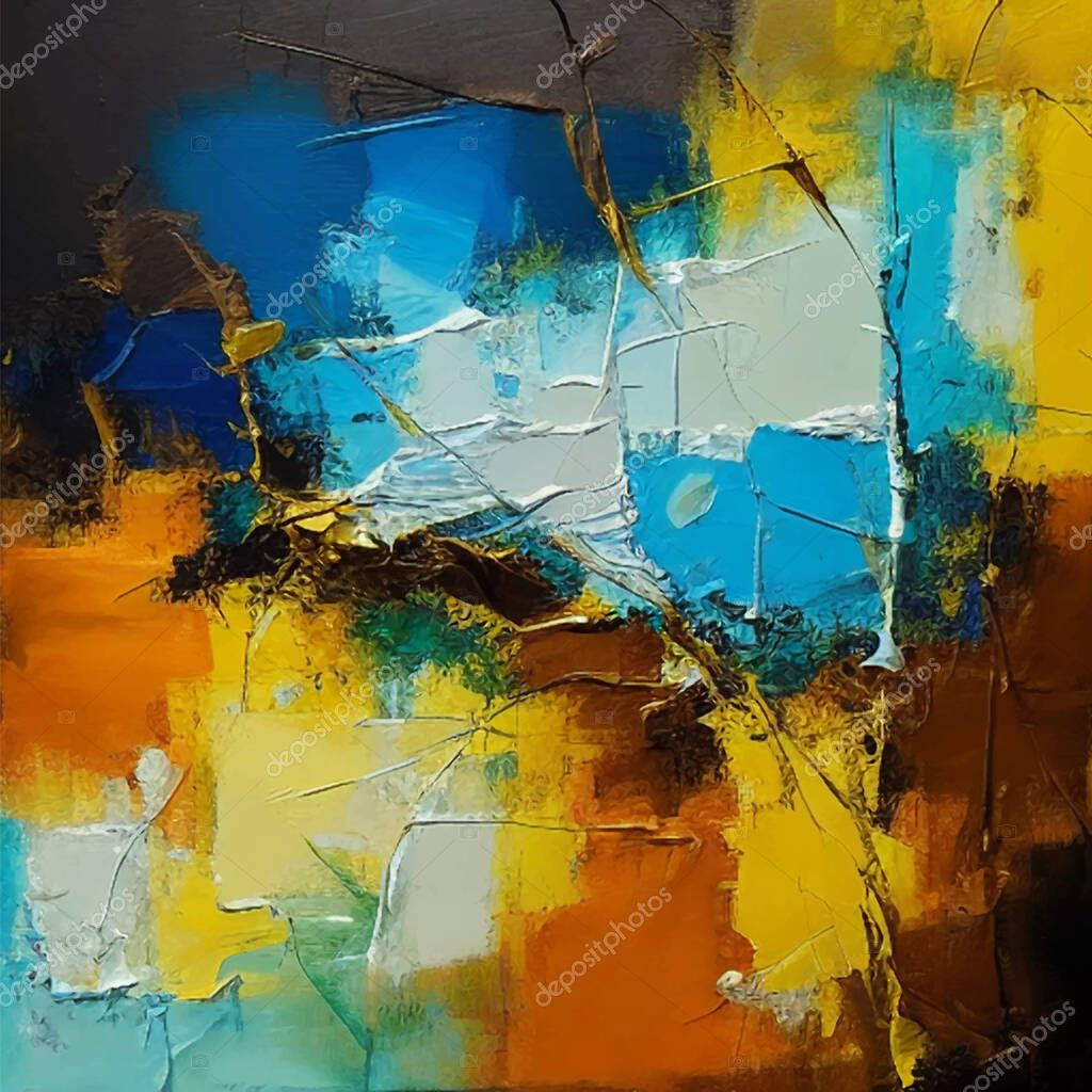 Abstract oil paintings. Creative design elements: posters, invitations, banners, cards, websites, wallpapers, magazines. Modern art. Vector illustration.