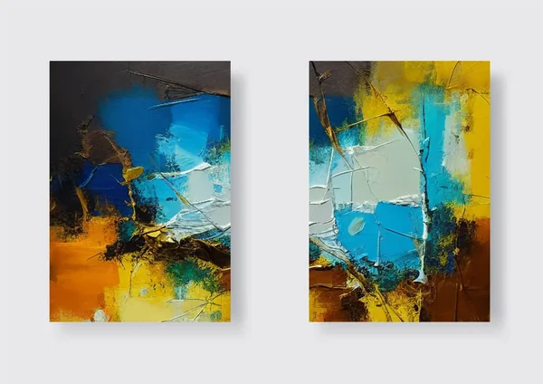 Abstract Oil Paintings Creative Design Elements Posters Invitations Banners Cards — Image vectorielle