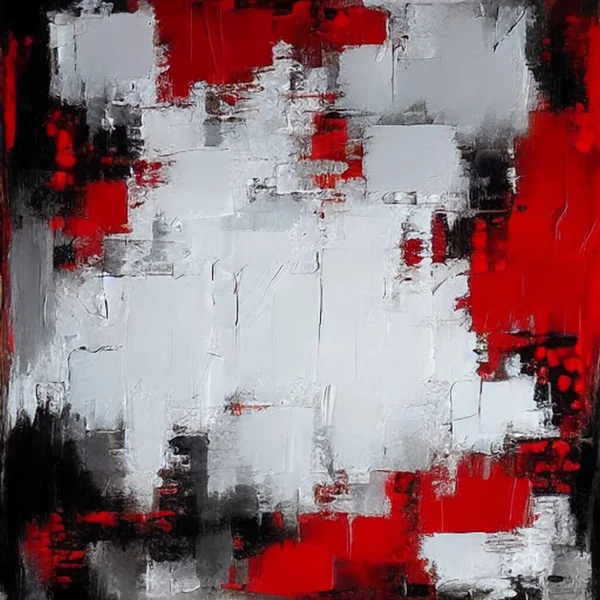 Pinceau Encre Rouge Noire Sur Fond Blanc Style Japonais Illustration — Image vectorielle