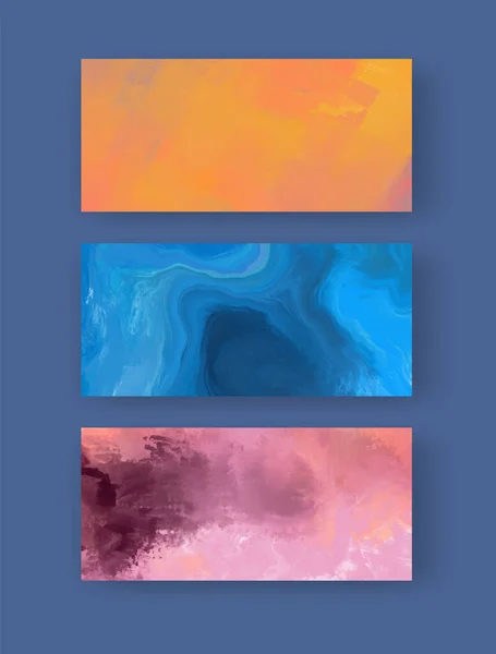 Vector Banner Abstract Paints Shapes Collection Isolated Color Background Hand — Vector de stock