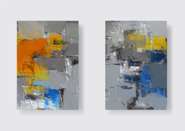 Abstract oil paintings. Creative design elements: posters, invitations, banners, cards, websites, wallpapers, magazines. Modern art. Vector illustration.