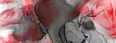 Beyaz arka planda siyah kırmızı fırça darbesi. Tasarım elemanı. Grunge dalga lekelerinin vektör çizimi. Vektör fırçaları resimleme.