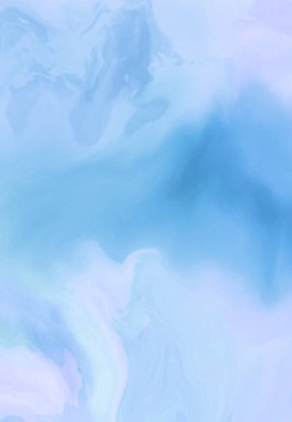 Mavi boya fırçası elementli zarif afiş tasarımı. Soyut dekorasyon. Vektör illüstrasyonu.