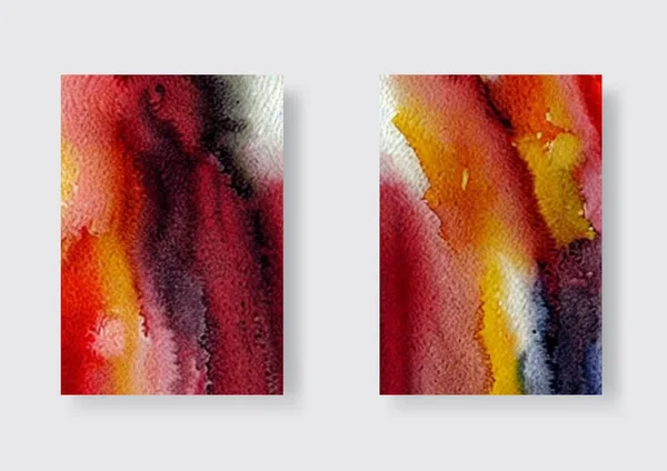 Art Abstrait Moderne Aquarelle Peinture Ensemble Illustration Vectorielle Couleur — Image vectorielle
