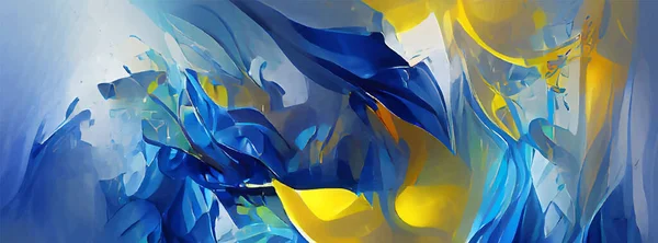 Fond Abstrait Graphique Futuriste Moderne Jaune Bleu Fond Chaotique Conception — Image vectorielle