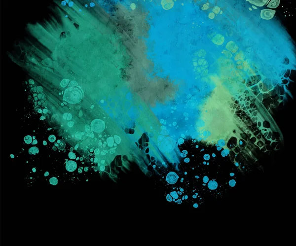 Современный Синий Фон Потока Черном Жидкая Форма Цветном Баннере Арт — стоковый вектор