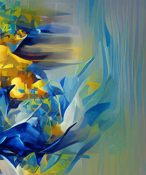 Abstracte Achtergrond Moderne Futuristische Grafische Geel Blauwe Chaotische Achtergrond Vector — Stockvector