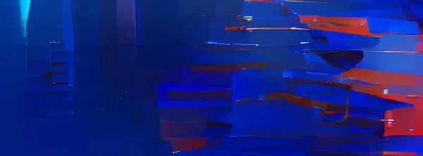 Abstrakter Hintergrund Moderne Futuristische Grafik Rosa Blauer Neon Chaotischer Hintergrund — Stockvektor