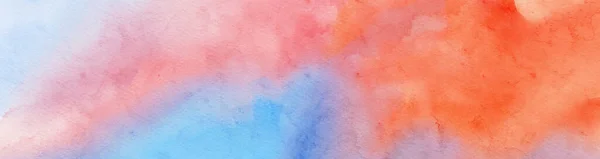 抽象青赤水彩画背景 バナー要素のデザイン ベクターイラスト — ストックベクタ