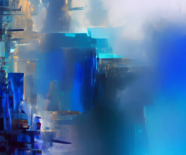 Fond Abstrait Graphique Futuriste Moderne Fond Bleu Chaotique Conception Vectorielle — Image vectorielle