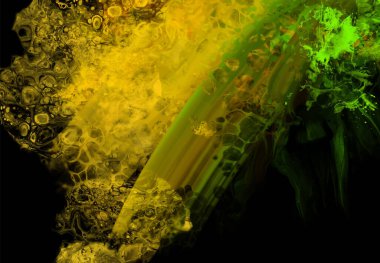 Siyah üzerine modern renkli akış arka planı. Renk pankartıyla dalga sıvısı. Tasarım projen için sanat tasarımı. Vektör illüstrasyonu.