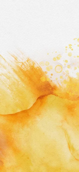 Abstracto Oro Amarillo Acuarela Pintura Fondo Elemento Banner Diseño Ilustración — Vector de stock
