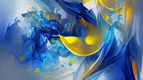 Fondo Abstracto Moderno Gráfico Futurista Amarillo Oro Fondo Caótico Azul — Vector de stock
