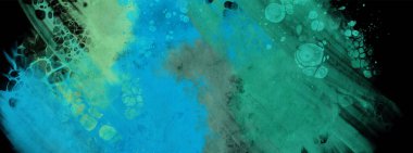 Siyahın modern mavi akış arkaplanı. Renk pankartı şeklinde sıvı. Tasarım projen için sanat tasarımı. Vektör illüstrasyonu.