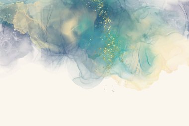 Kağıt üzerinde mermer sıvı mürekkep resimlerinin lüks turuncu arkaplanı. Orijinal suluboya alkol boyası. Vektör illüstrasyonu.