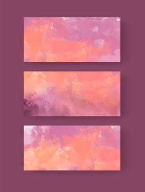 Vector banner abstract paints shapes collection isolated on color background. Hand drawn abstract color paint brush strokes set. Design elements.