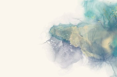 Kağıt üzerinde mermer sıvı mürekkep resimlerinin lüks turuncu arkaplanı. Orijinal suluboya alkol boyası. Vektör illüstrasyonu.