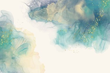 Kağıt üzerinde mermer sıvı mürekkep resimlerinin lüks turuncu arkaplanı. Orijinal suluboya alkol boyası. Vektör illüstrasyonu.