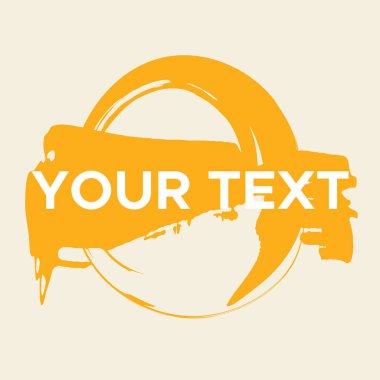 Beyaz üzerine vektör yuvarlak şekil. Sarı Çember Damgası. Simge, Logo, Sancak Tasarımı. Yuvarlak Fırça Soyut Vuruşu .