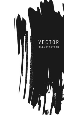 Grunge efektli soyut mürekkep fırçası afişleri. Japon tarzı. Vektör illüstrasyonu