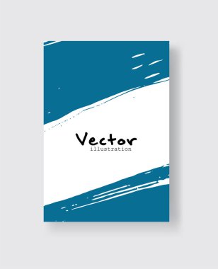 Grunge efektli soyut mürekkep fırçası afişleri. Vektör illüstrasyonu