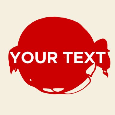 Beyaz üzerine vektör yuvarlak şekil. Kırmızı Çember Damgası. Simge, Logo, Sancak Tasarımı. Yuvarlak Fırça Soyut Vuruşu .