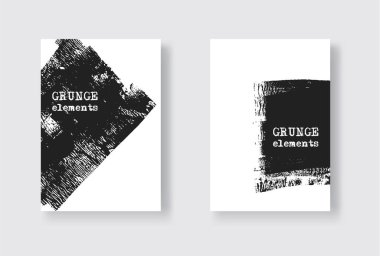 Beyaz arka planda siyah mürekkep fırçası darbesi. Japon tarzı. Grunge lekelerinin vektör illüstrasyonu