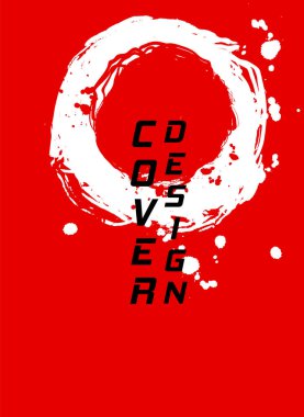 Kırmızı ve siyah soyut arkaplan ve mürekkep fırçası. Japon tarzı kompozisyon. Duvar kağıdı, içerisi, broşür kapağı, poster, afiş, broşür için agresif fütürist dinamik arkaplan.