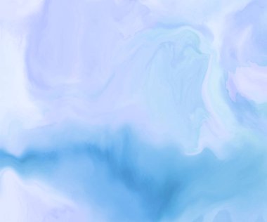 Mavi boya fırçası elementli zarif afiş tasarımı. Soyut dekorasyon. Vektör illüstrasyonu.