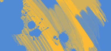 Soyut Mavi Sarı Boya Ukrayna tarzı arka plan. Ukrayna renk tasarım afişi ögesi. Vektör illüstrasyonu