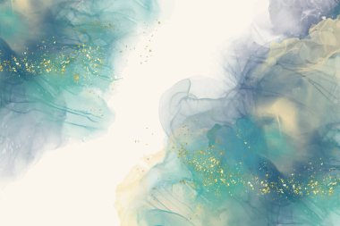 Kağıt üzerinde mermer sıvı mürekkep resimlerinin lüks turuncu arkaplanı. Orijinal suluboya alkol boyası. Vektör illüstrasyonu.