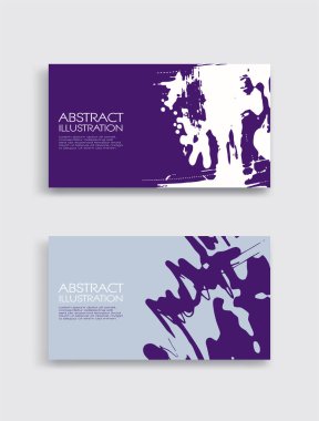 Beyaz arka planda mor, beyaz, gri, fırça darbesi. Japon tarzı. Grunge lekelerinin vektör illüstrasyonu