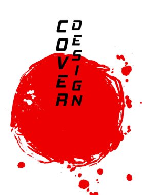 Kırmızı ve siyah soyut arkaplan ve mürekkep fırçası. Japon tarzı kompozisyon. Duvar kağıdı, içerisi, broşür kapağı, poster, afiş, broşür için agresif fütürist dinamik arkaplan.