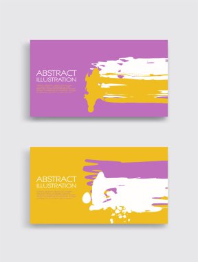 Beyaz arka planda pembe, beyaz, sarı, fırça darbesi. Japon tarzı. Grunge lekelerinin vektör illüstrasyonu