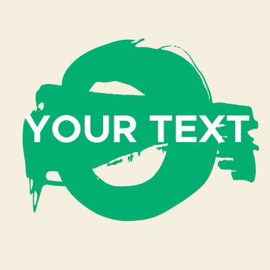 Vector Round Shape on White. Green Circle Stamp. Icon, Logo, Banner Design. Round Brush Abstract Stroke .